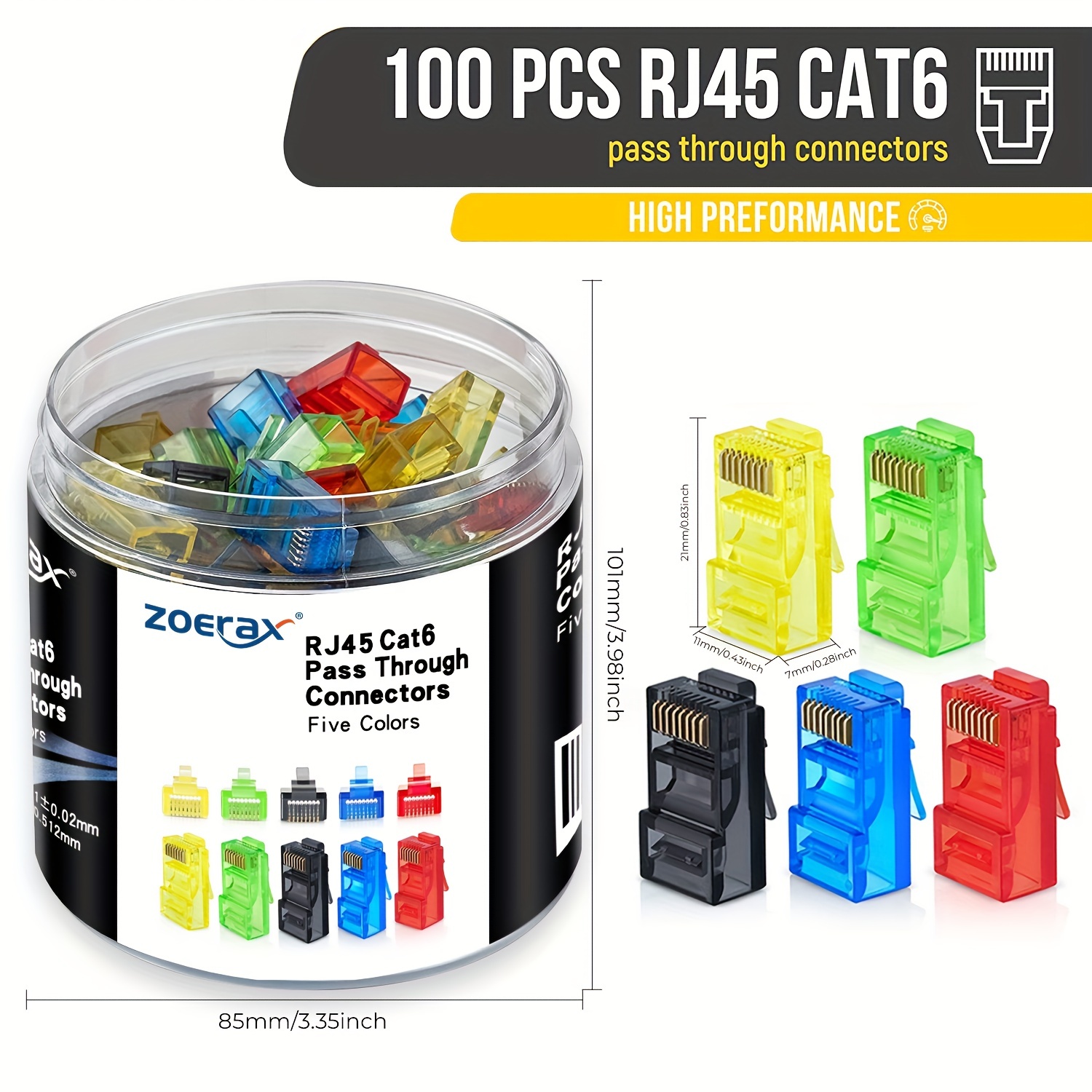 ZoeRax 100Pcs RJ45 Cat6 Connec - огляд і ціна Rj45 Jack