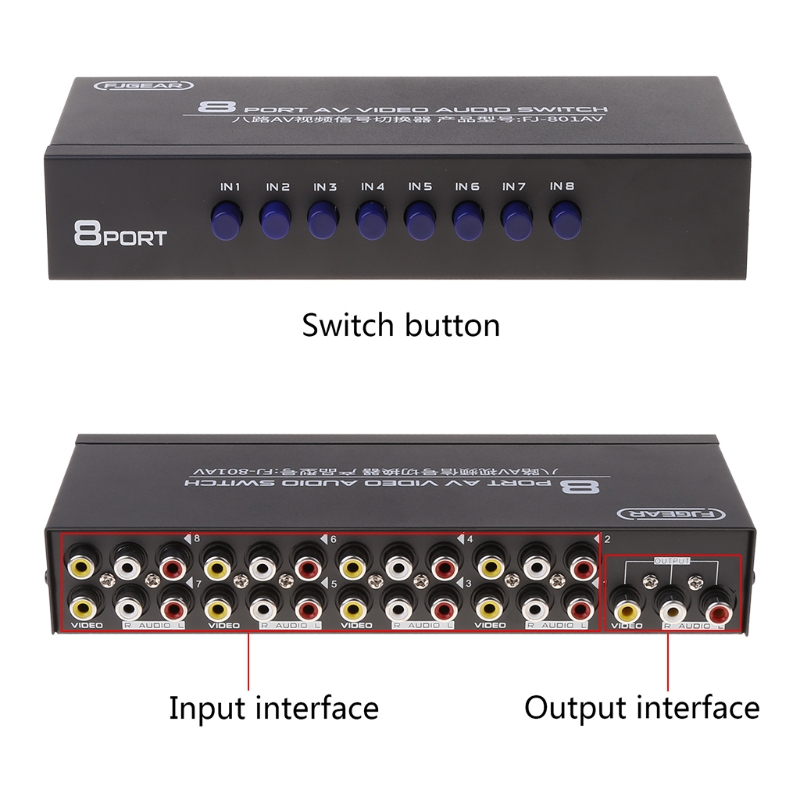 8-Way AV Switch RCA Switcher 8 - огляд і ціна Speaker Enclosure