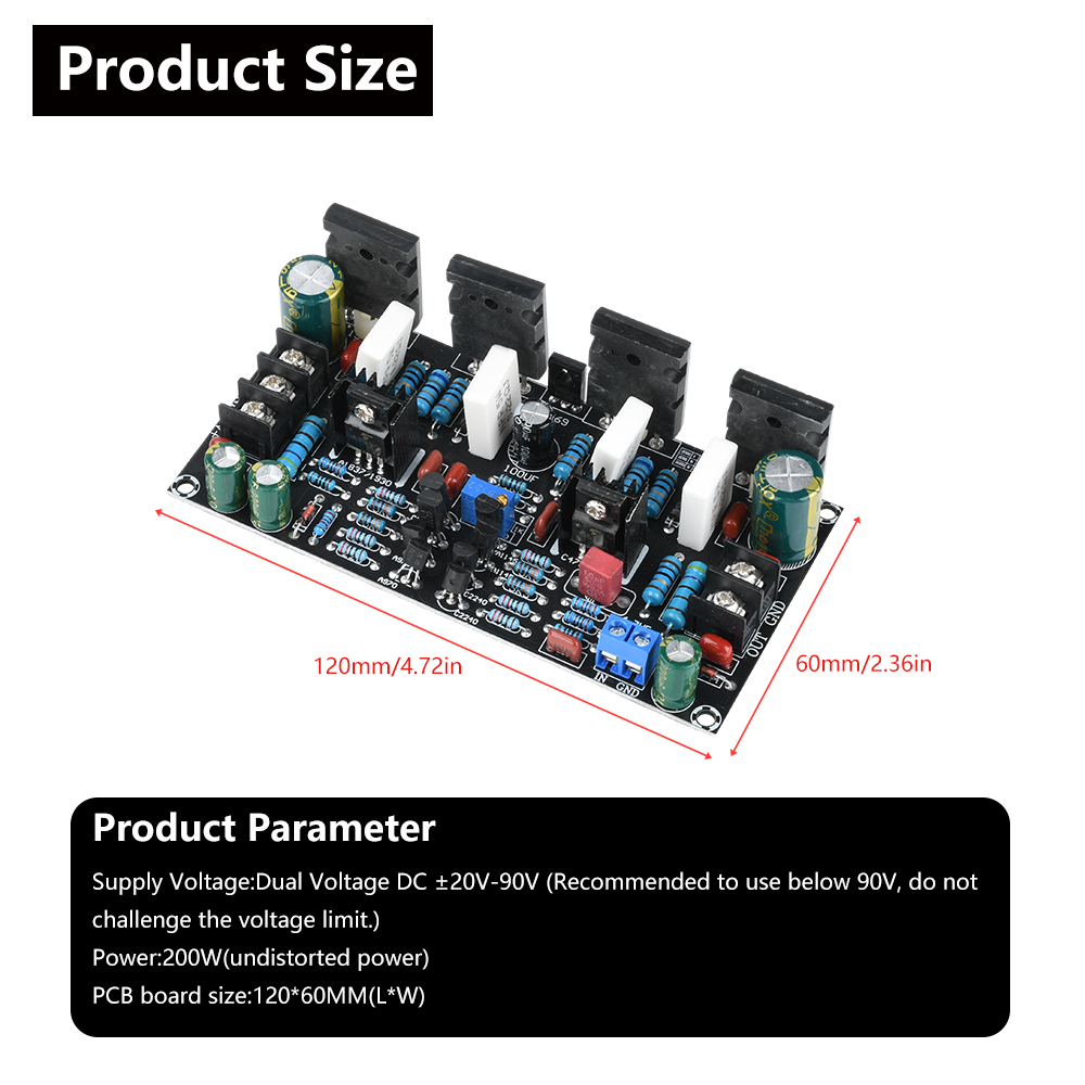 200W Amplifier Board DC 20V-90 - огляд і ціна Volume Control Board