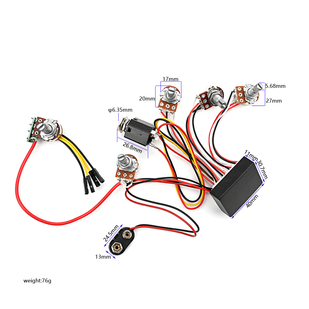 Pre-wired 3 Band Active Bass C - огляд і ціна Passive Preamp