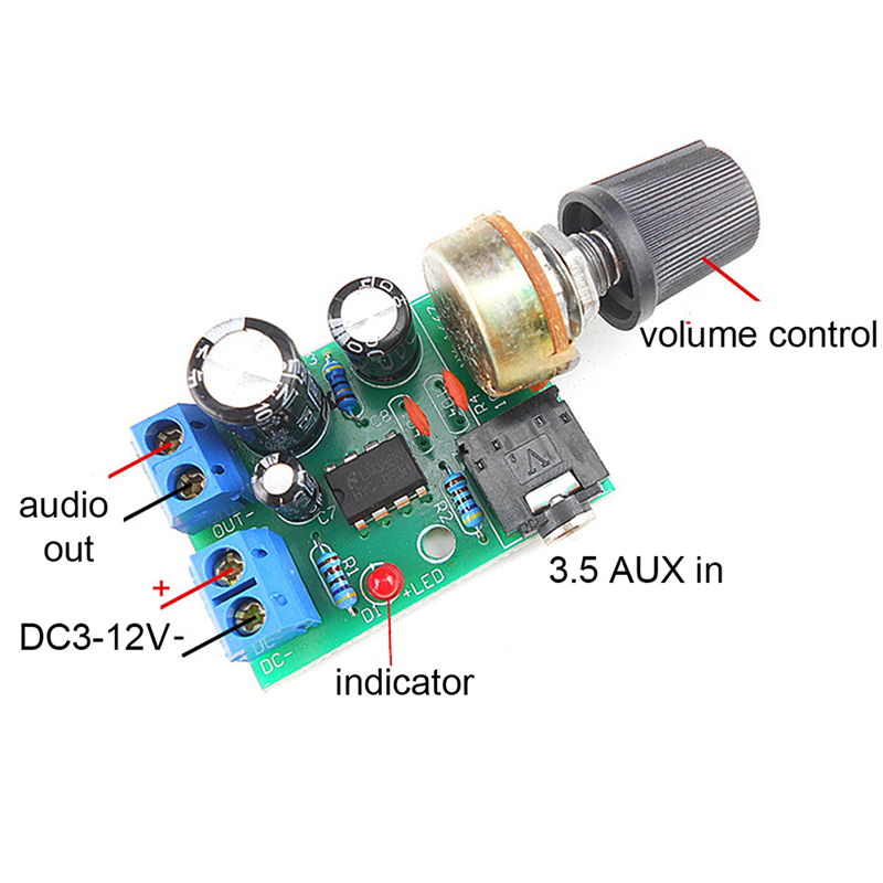 【C】LM386 10W Audio Amplifier B - огляд і ціна Volume Control Board