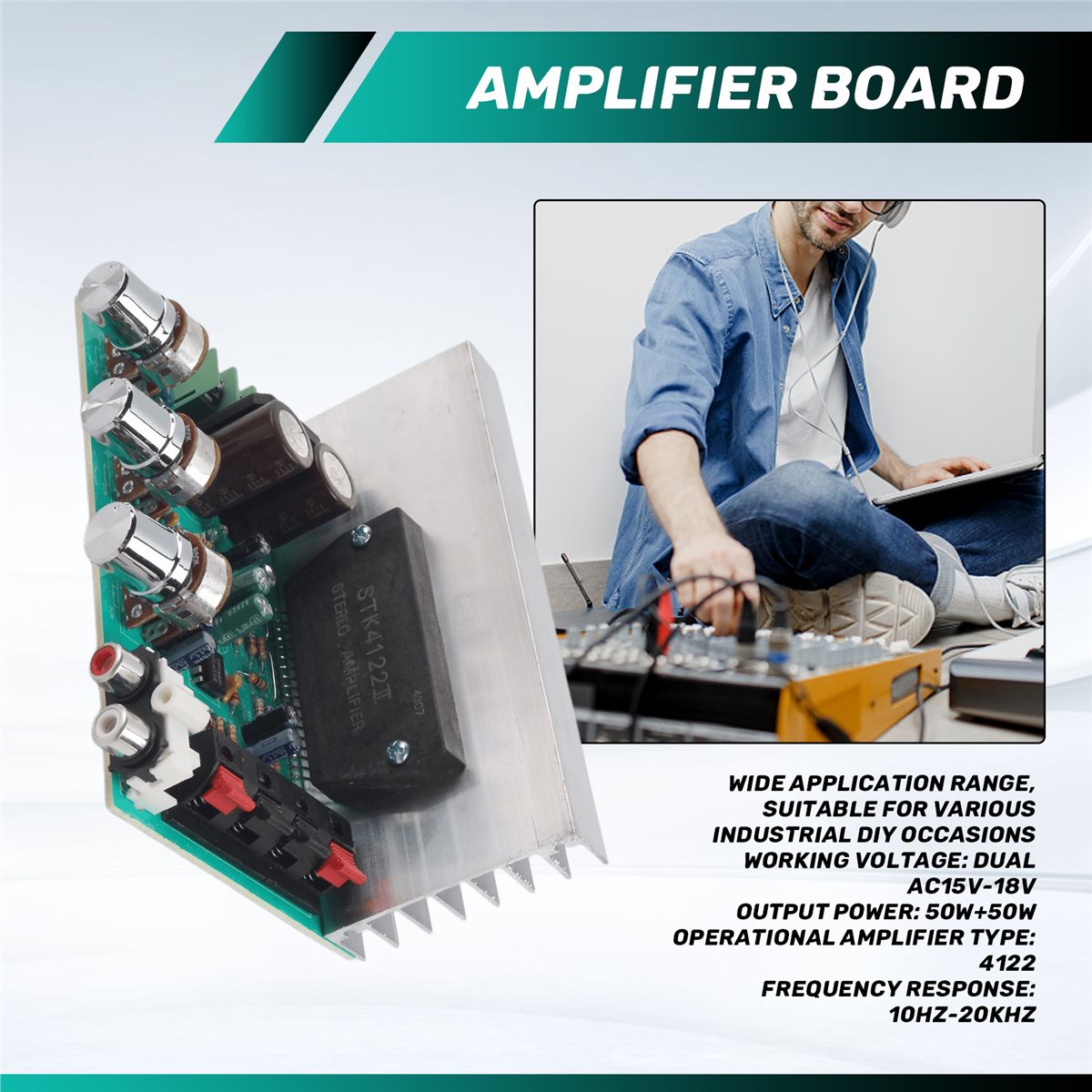 wilwill 50W+50W Dual AC15-18V  - огляд і ціна Audio Amplifier Board
